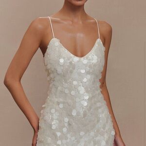 Meshki White Sequin Mini Dress